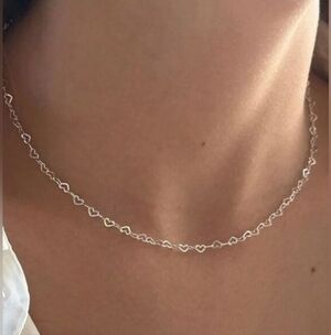 Anthropologie Silver Heart Chain Necklace